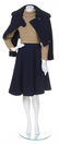 A Geoffrey Beene Navy Wool Daywear Ensemble, Size 8.