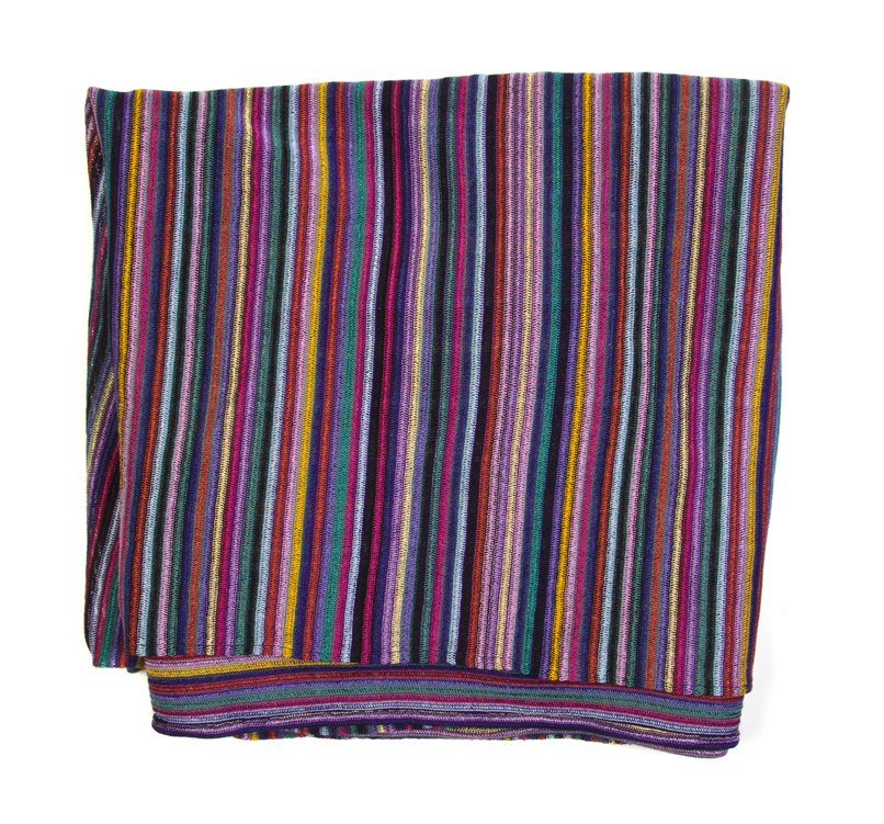 A Missoni Multicolor Striped Knit Wrap.: A Missoni Multicolor Striped Knit Wrap. Labeled: Missoni. Property of a Lady, Chicago, Illinois