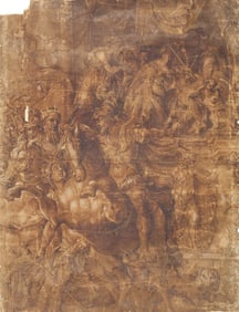 Circle of Francesco Primaticcio (Italian, 1504-1570) Study for an Equestrian Scene