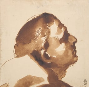 Giovanni Francesco Barbieri, called Il Guercino (Italian, 1591-1666) The Head of a Man in Profile,