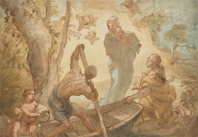 Domenico Piola (Italian, 1627-1703) The Flight into Egypt