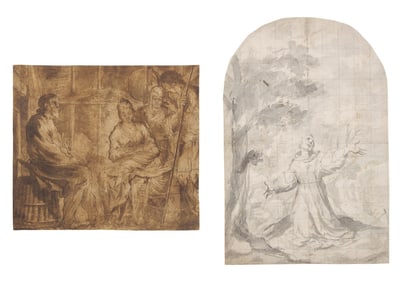 Italian School, Saint Francis and Adoration of the Shepherds (two works)