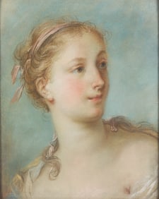 François Lemoyne (French, 1688-1737) The Head of a Woman Looking to her Left