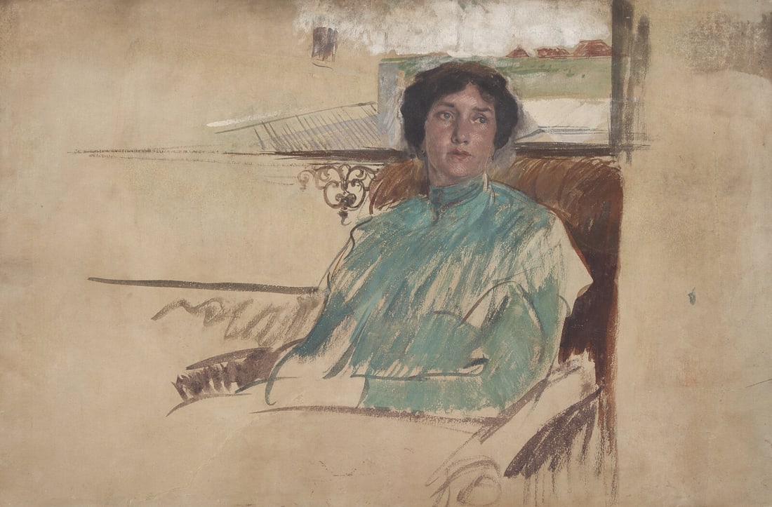 Adolf Hiremy-Hirschl (Hungarian, 1860-1933) Portrait of the Artist's Wife & Study of Figures (a (1 of 3)