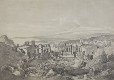 Carl Maria Nicolaus Hummel (German, 1821-1907) Landscape and Skyline of Lovere