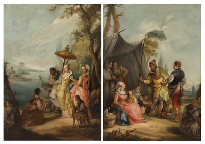 Francesco Zugno the Younger (Italian, 1709-1787) Laban Looking for the Idols Hidden by Rachel; The