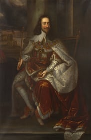 After Anthony van Dyck (Flemish, 1599-1641) Portrait of Charles I Seated on the Throne, Holding the