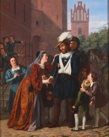 Adam August Mueller (Danish, 1811-1844) Wounded Herlouf Trolle Received by His Wife, 1832