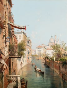 Franz Richard Unterberger (Austrian, 1837-1902) Canale San Barnaba, Venise