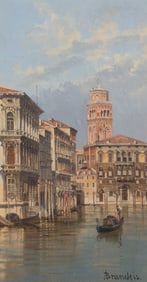 Antonietta Brandeis (Italian, 1848-1926) Venice, a View of the Grand Canal, Coming from Piazza San