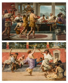 Anton Alexander von Werner (German, 1843-1915) A Roman Feast; together with A Roman Amusement, 1877