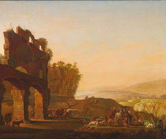 Hans Ditlev Christian Martens (German, 1795-1864) A View of the Roman Campagna