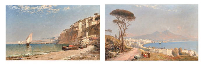 Arthur Joseph Meadows (British, 1843-1907) The Bay of Naples; together with a Companion (A Pair)