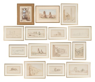 John Shae Perring (British, 1813-1869) Views of Egypt (a Group of Fifteen works)