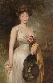 George Elgar Hicks (British, 1824-1914)  The Morning Walk, 1909