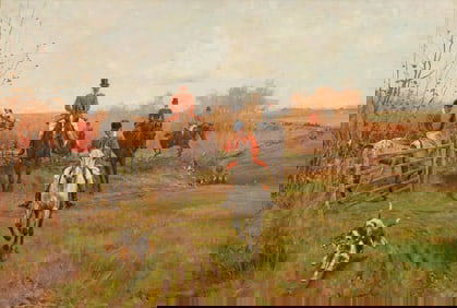 Thomas Blinks (British, 1860-1912)  Over the Fence, 1897