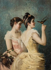 Emile Eisman-Semenowsky (French/Polish, 1857-1911) Portrait of Two Women