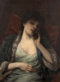 Alfred Stevens (Belgian, 1823-1906) Portrait of a Lady