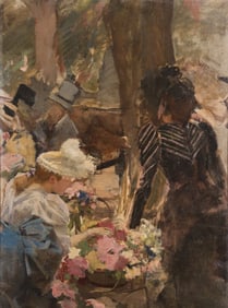 Henri Gervex (French, 1852-1929) Le Marché aux Fleurs
