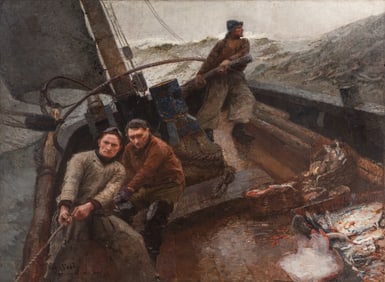 Eugene Lawrence Vail (American/French, 1857-1934) Ready About (Paré à Virer), 1888