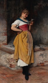 Eugen von Blaas  (Austrian, 1843-1931) The Letter, 1887