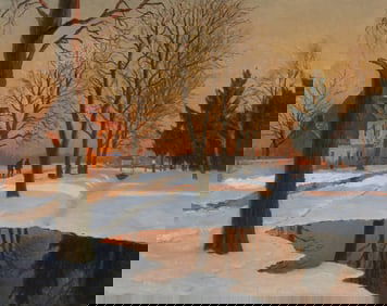 Mikhail Guermacheff (Ukrainian, 1867-1930) Snowy Landscape