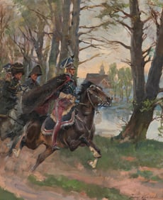 Jerzy Kossak (Polish, 1886-1955) Uhlans in Gallop