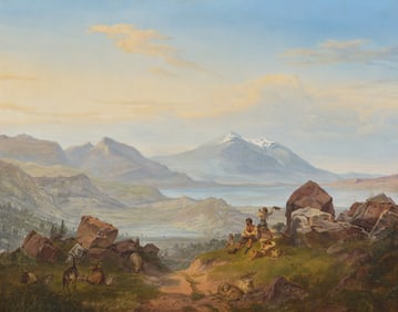 Frederik Hansen Sødring (Danish, 1809-1862) Goat Herders in the Alps, 1843