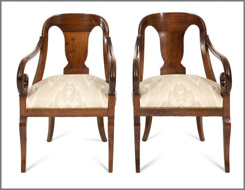 A Pair of Empire Style Mahogany Arm Chairs (1 of 1)