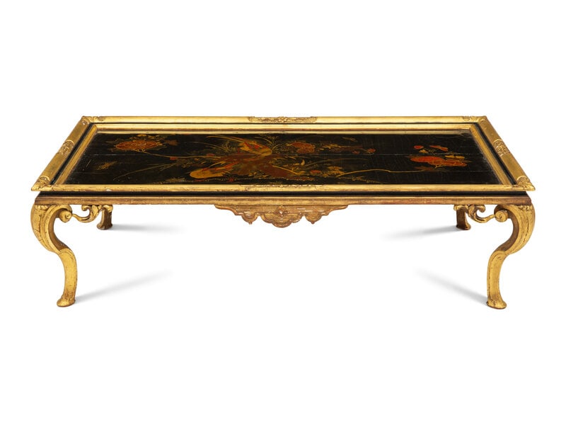 A Continental Giltwood and Chinese Lacquer Low Table (1 of 2)