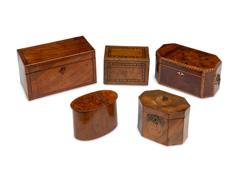 Five Georgian and Regency Mahogany Tea Caddies (1 of 2)
