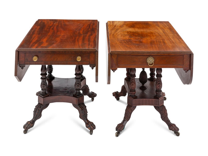 Two American Classical Mahogany Drop-Leaf Tables (1 of 2)