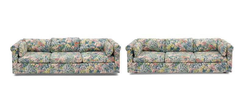 A Pair of Custom Woven Reed Three-Cushion Sofas (1 of 5)
