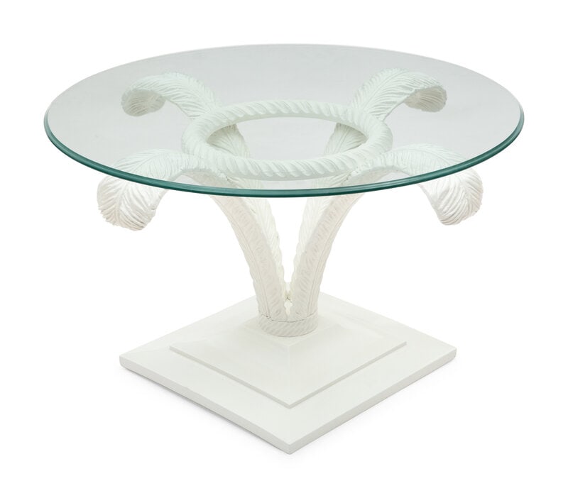 A Painted Wood and Glass Side Table (1 of 2)