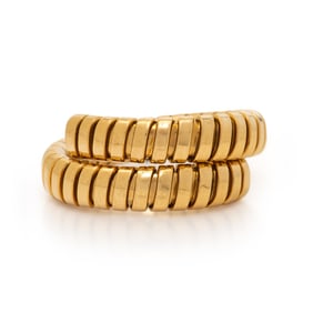 BULGARI, YELLOW GOLD 'TUBOGAS' RING