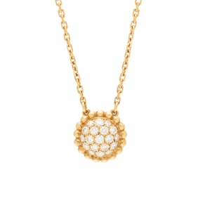 VAN CLEEF & ARPELS, YELLOW GOLD AND DIAMOND 'PERLÉE' NECKLACE