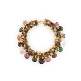 YELLOW GOLD AND MULTIGEM BRACELET