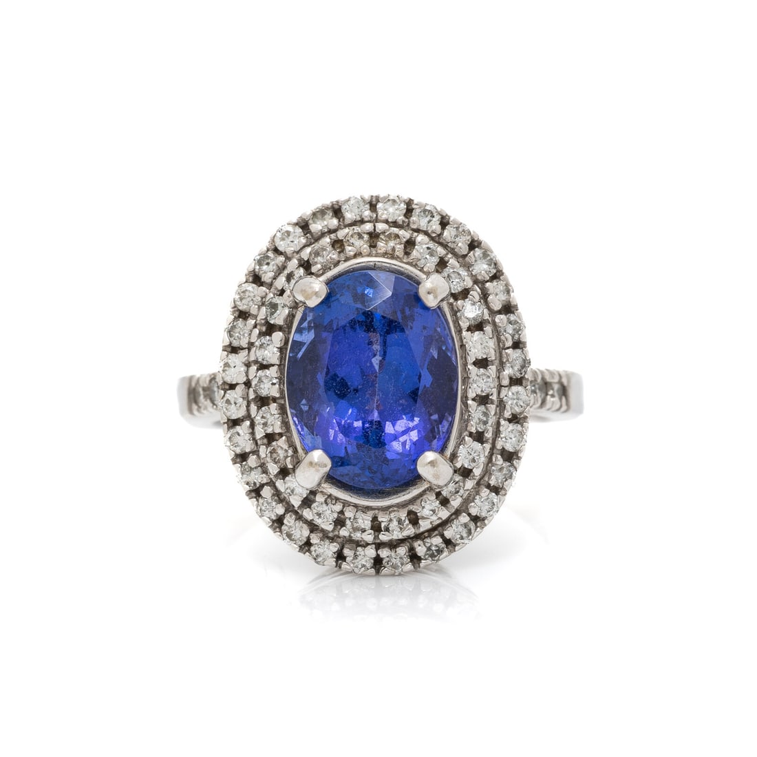WHITE GOLD, TANZANITE, AND DIAMOND RING (1 of 3)
