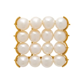 YELLOW GOLD AND CULTURED PEARL NECKLACE ENHANCER