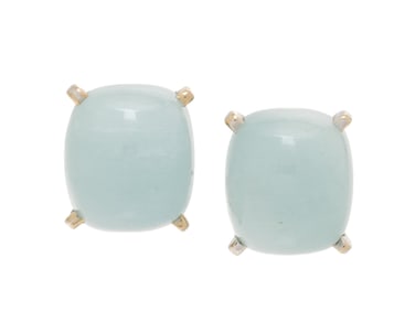 MISH NY, BLUE HARDSTONE AND WHITE GOLD EARRINGS