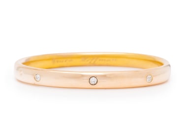 BICOLOR GOLD AND DIAMOND BANGLE BRACELET