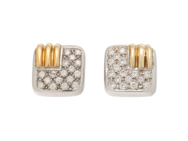 BICOLOR GOLD AND DIAMOND EARRINGS