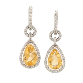 CITRINE AND DIAMOND EARRINGS