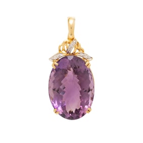 AMETHYST, DIAMOND, AND YELLOW GOLD PENDANT