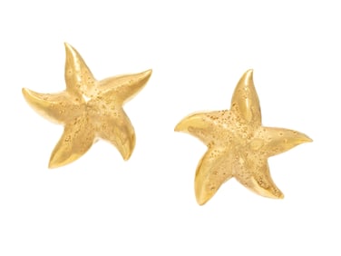 YELLOW GOLD STARFISH EARRINGS