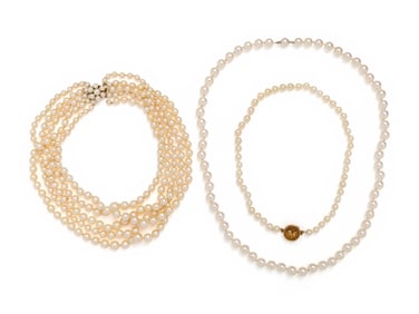 THREE CULTURED PEARL NECKLACES