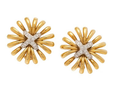 YELLOW GOLD AND DIAMOND EARRINGS