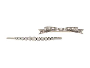 TWO DIAMOND BROOCHES