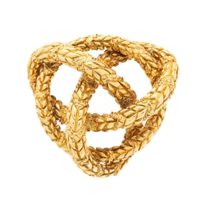 YELLOW GOLD KNOT BROOCH