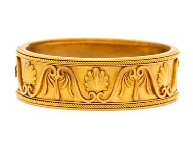 ANTIQUE, YELLOW GOLD BANGLE BRACELET